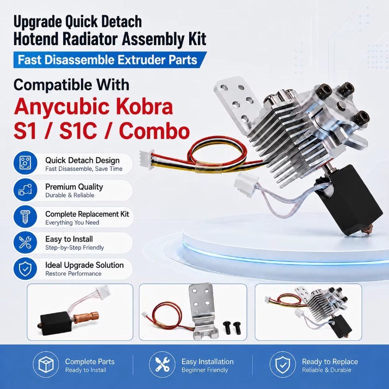 Hotend Assembly - Hızlı Sökülebilir Isıtıcı Bloğu ve Radyatör