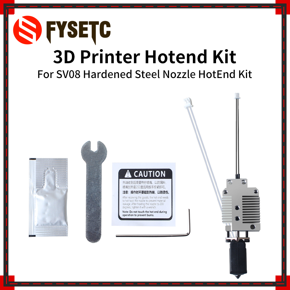 Hotend 0.4Mm - SV08 için Yükseltilmiş Sertleştirilmiş Çelik Nozul